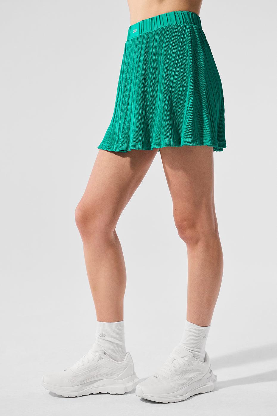Micro Plisse Tennis Skirt - Spruce Green Female Product Image