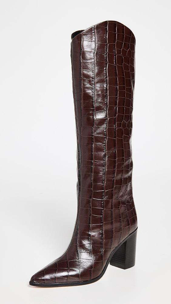 Schutz Maryana Leather Knee-High Croc Boot Womens at Urban Outfitters Product Image