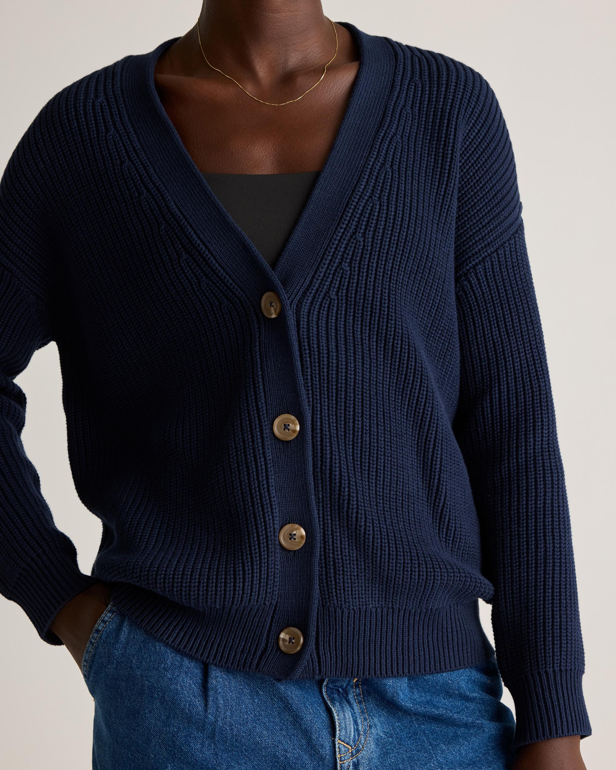 Quince | Women's OverSized Boyfriend Cardigan Sweater Size XL, Organic Cotton Product Image