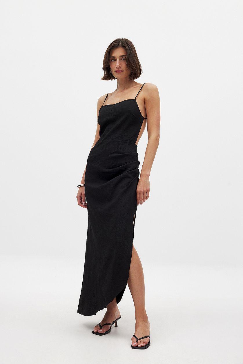 Tie Back Draped Midi Dress Product Image