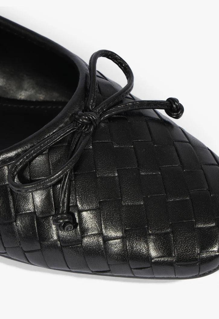 Arissa Black Leather Ballet Flat Product Image