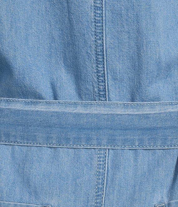 Gianni Bini Charlie Denim Button Down Long Sleeve Romper Product Image