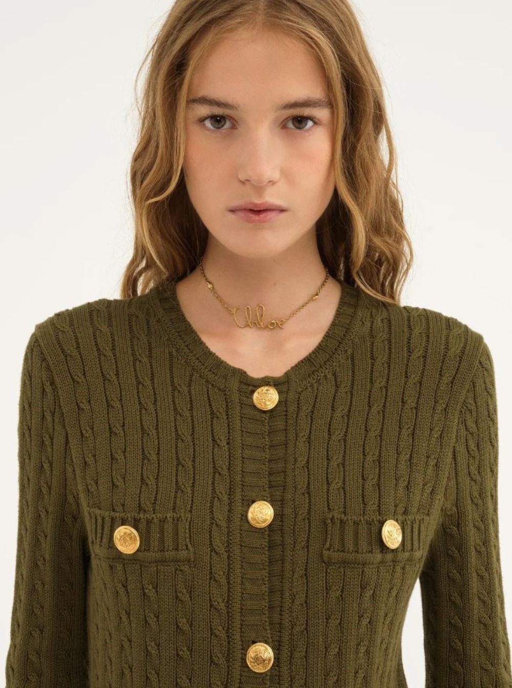 CHLOÉ Golden Logo Shells Necklace Product Image
