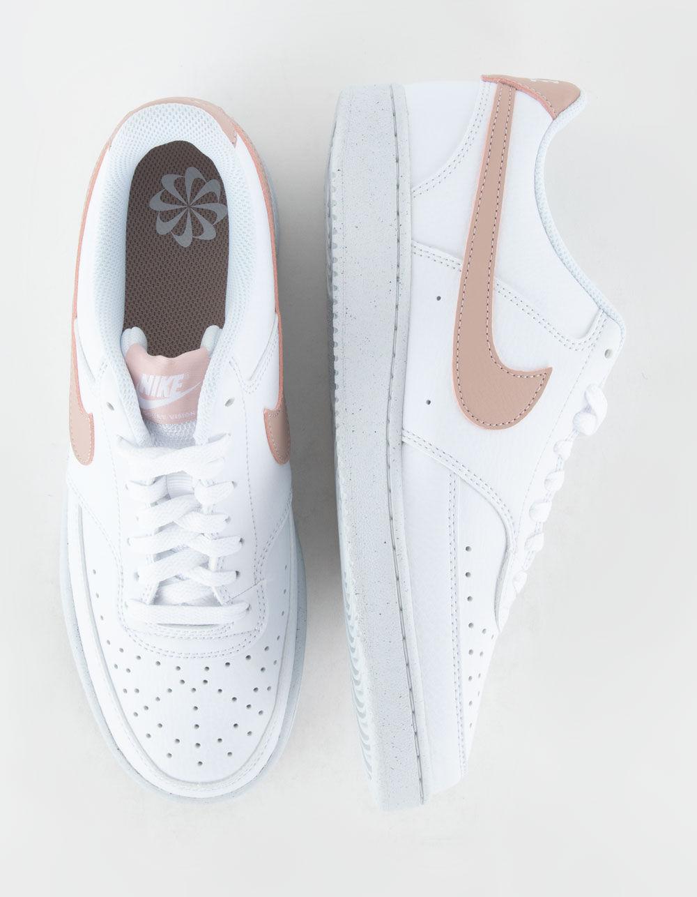 NIKE Court Vision Low Next Nature Womens Shoes - WHT/PNK Product Image