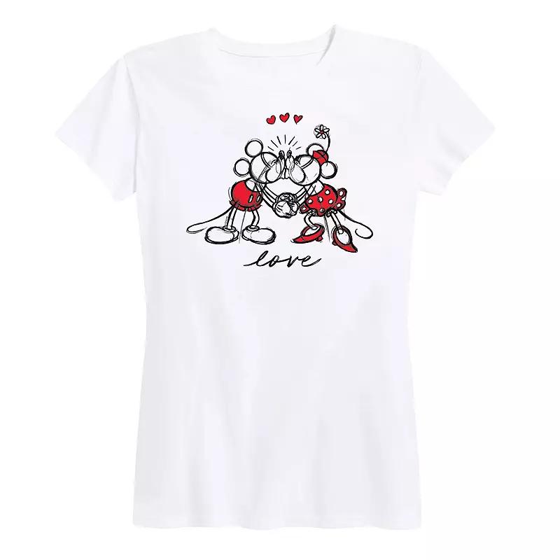 Disney's Mickey & Minnie Mouse Women's Love Sketch Graphic Tee,  Product Image