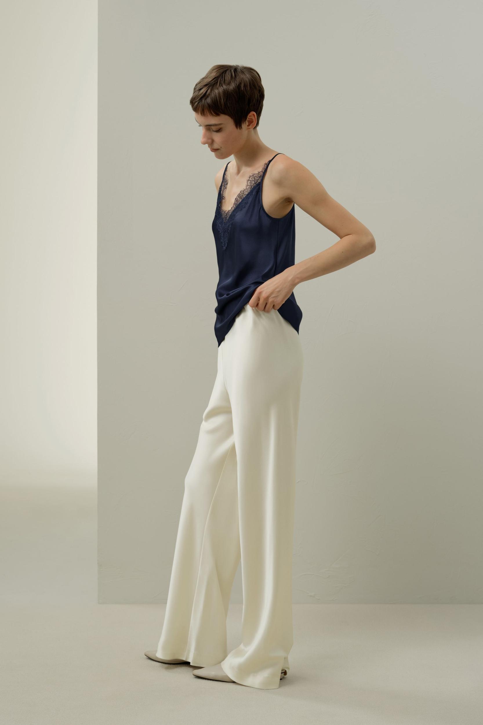 Lace-Trimmed Silk Camisole Product Image