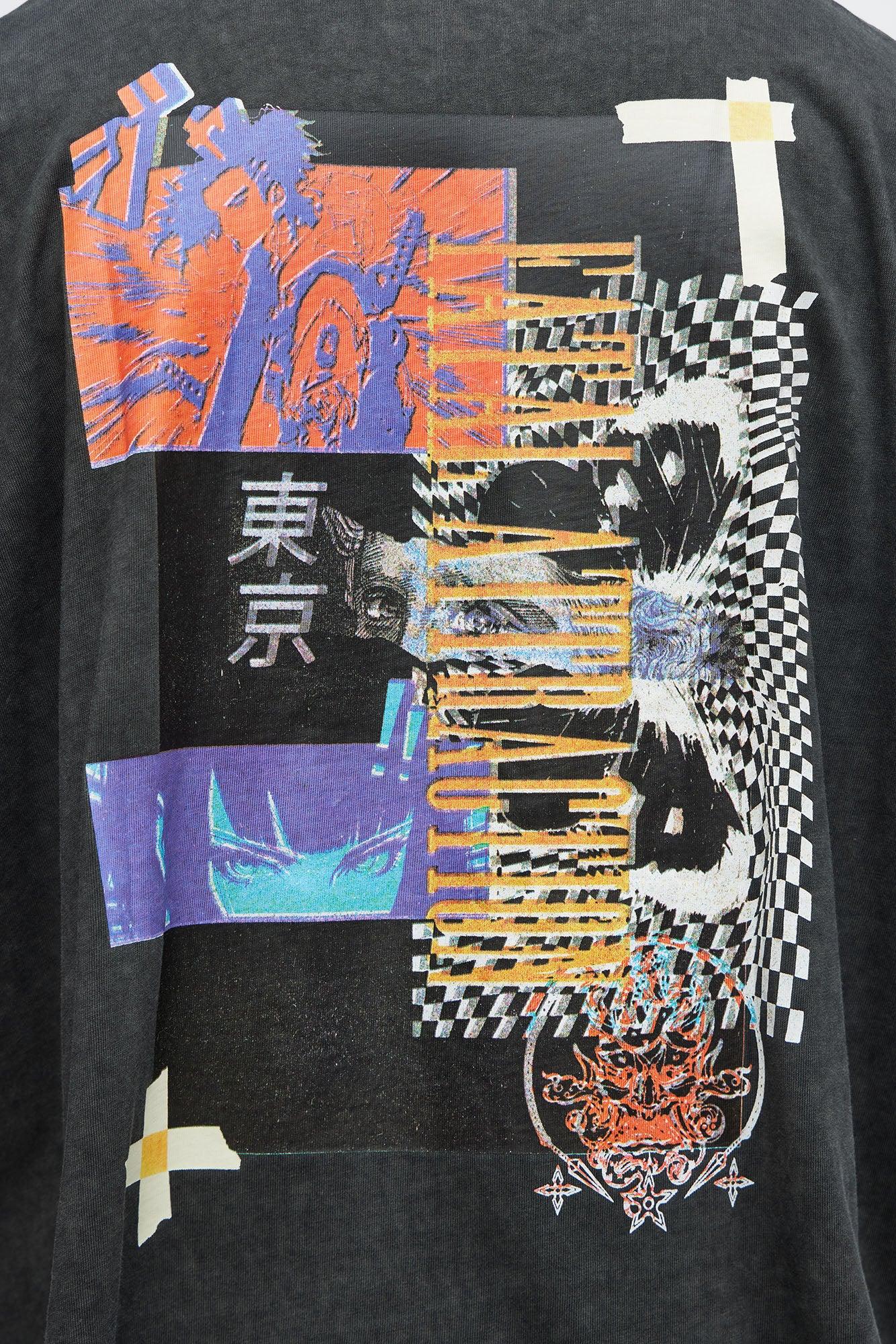 Oversized Fatal Attraction Heavy Jersey Muscle Tee - Charcoal Male Product Image