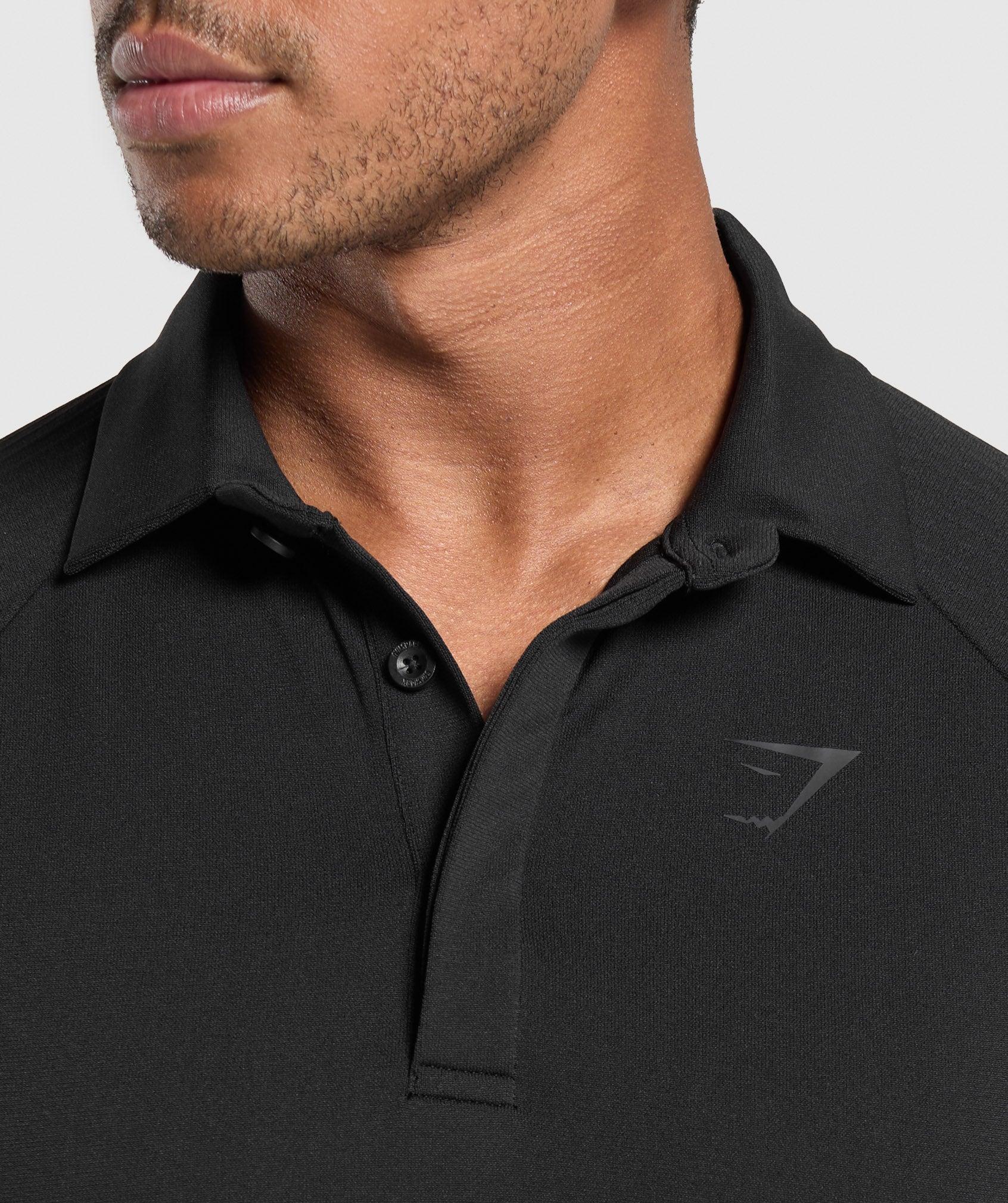 Gymshark Seamless Polo Shirt - Black Male Product Image