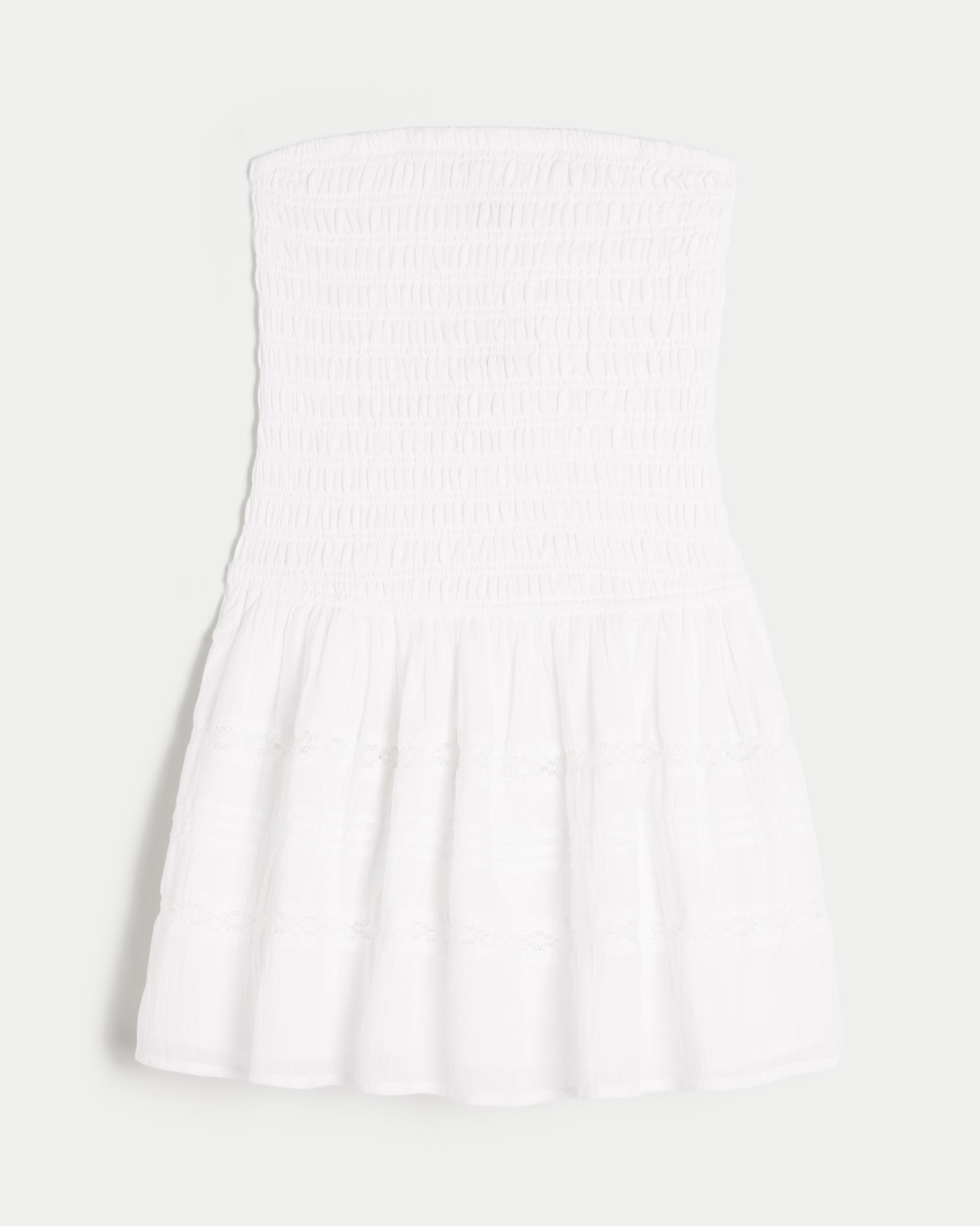 Strapless Smocked Bodice Mini Dress Product Image