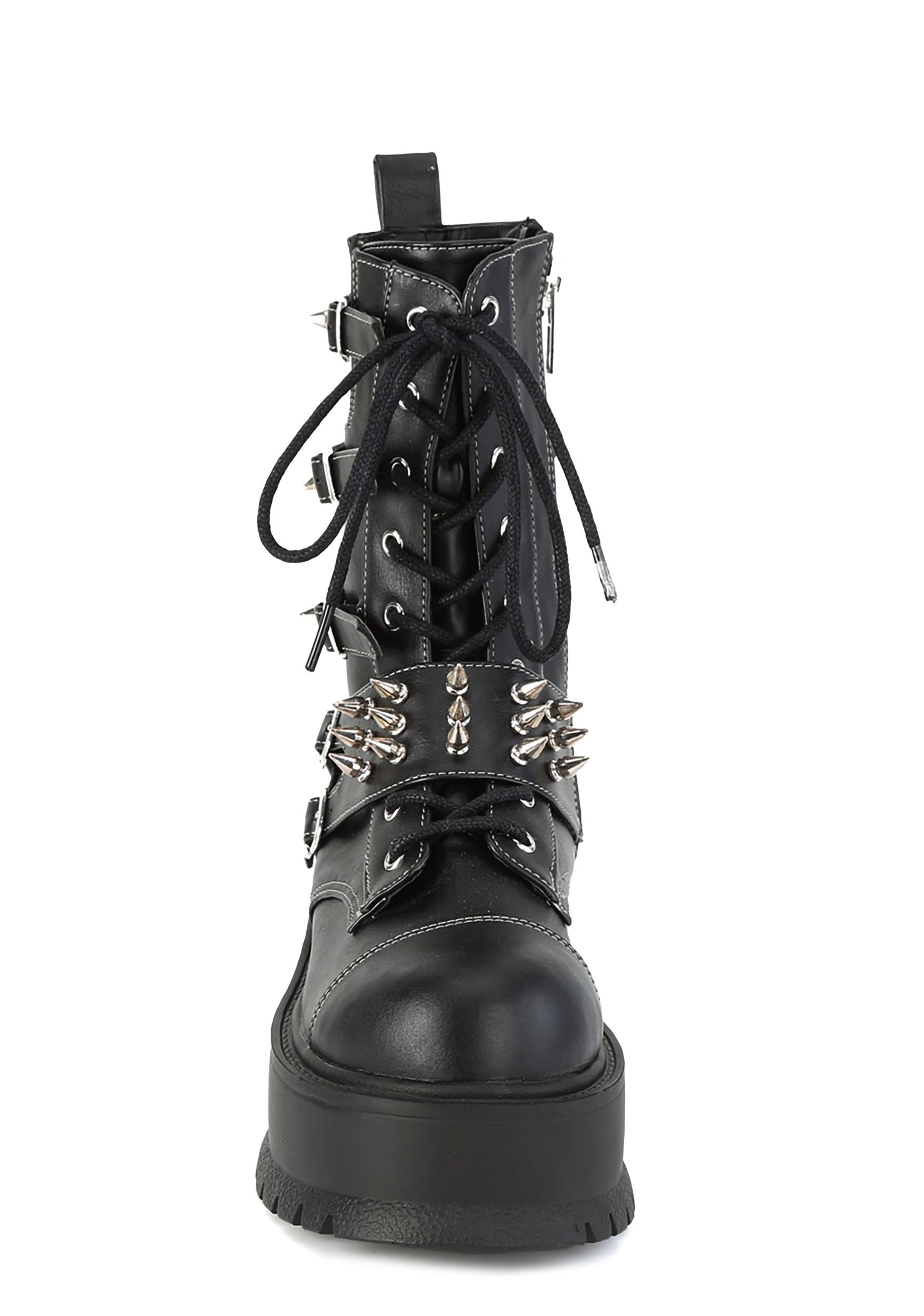 Demonia Bite Me Spiked Platform Boots Product Image