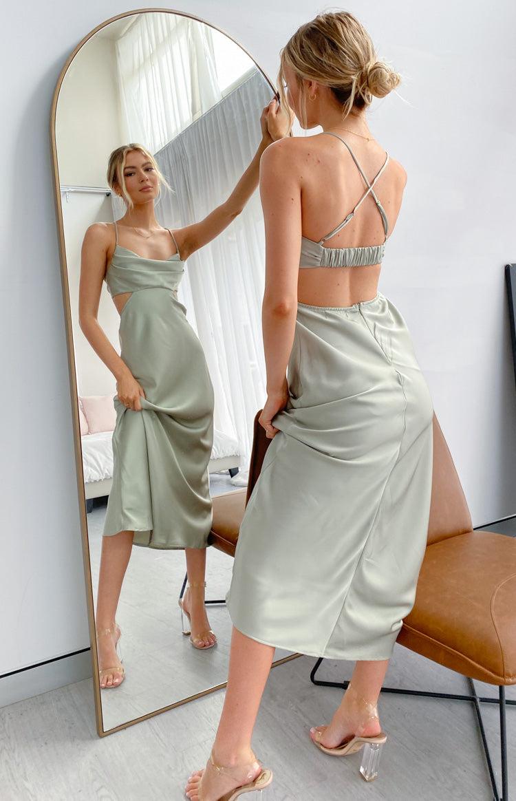 Taleah Cut Out Maxi Dress Sage Product Image
