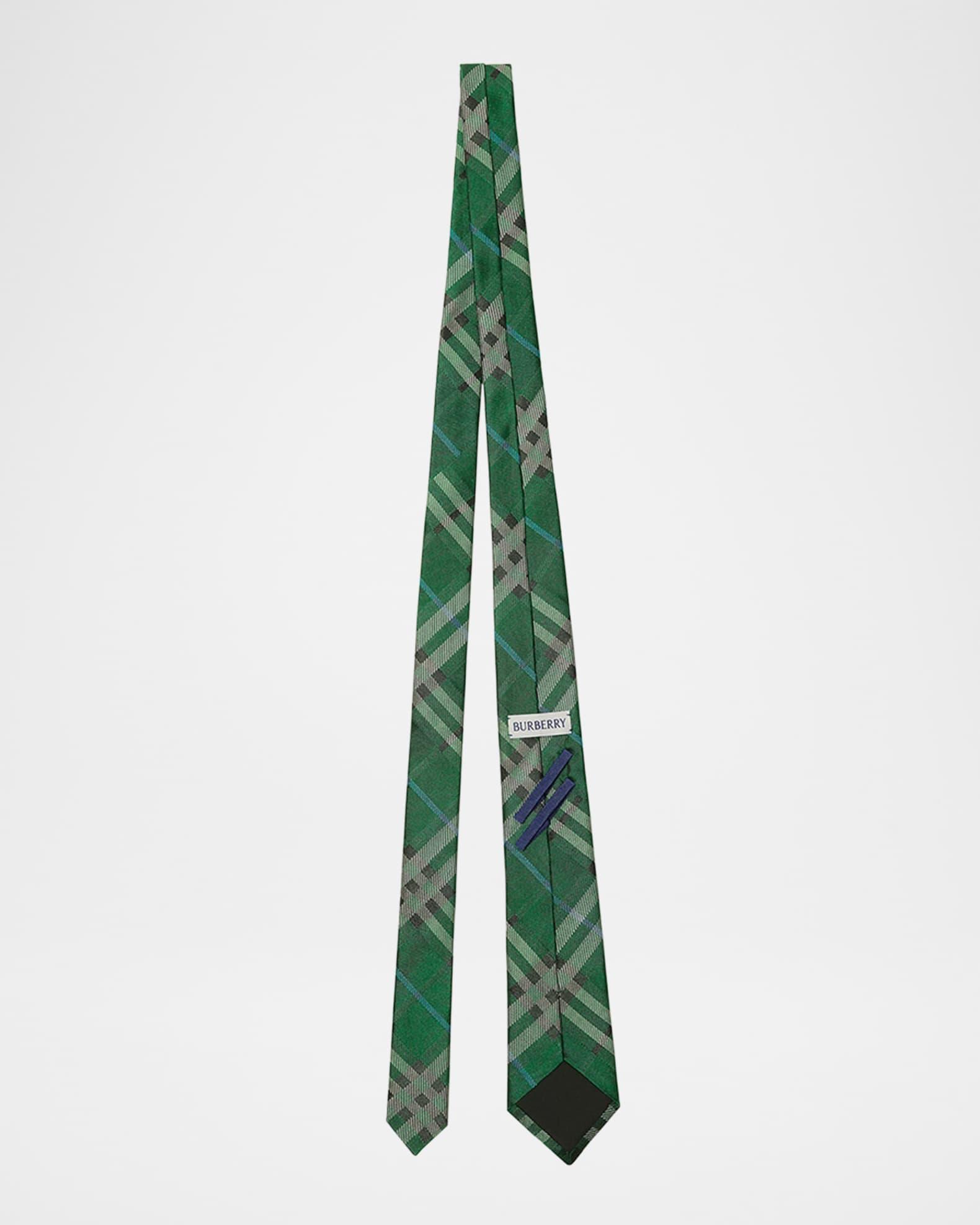 Men's Check Mulberry Silk Tie Product Image
