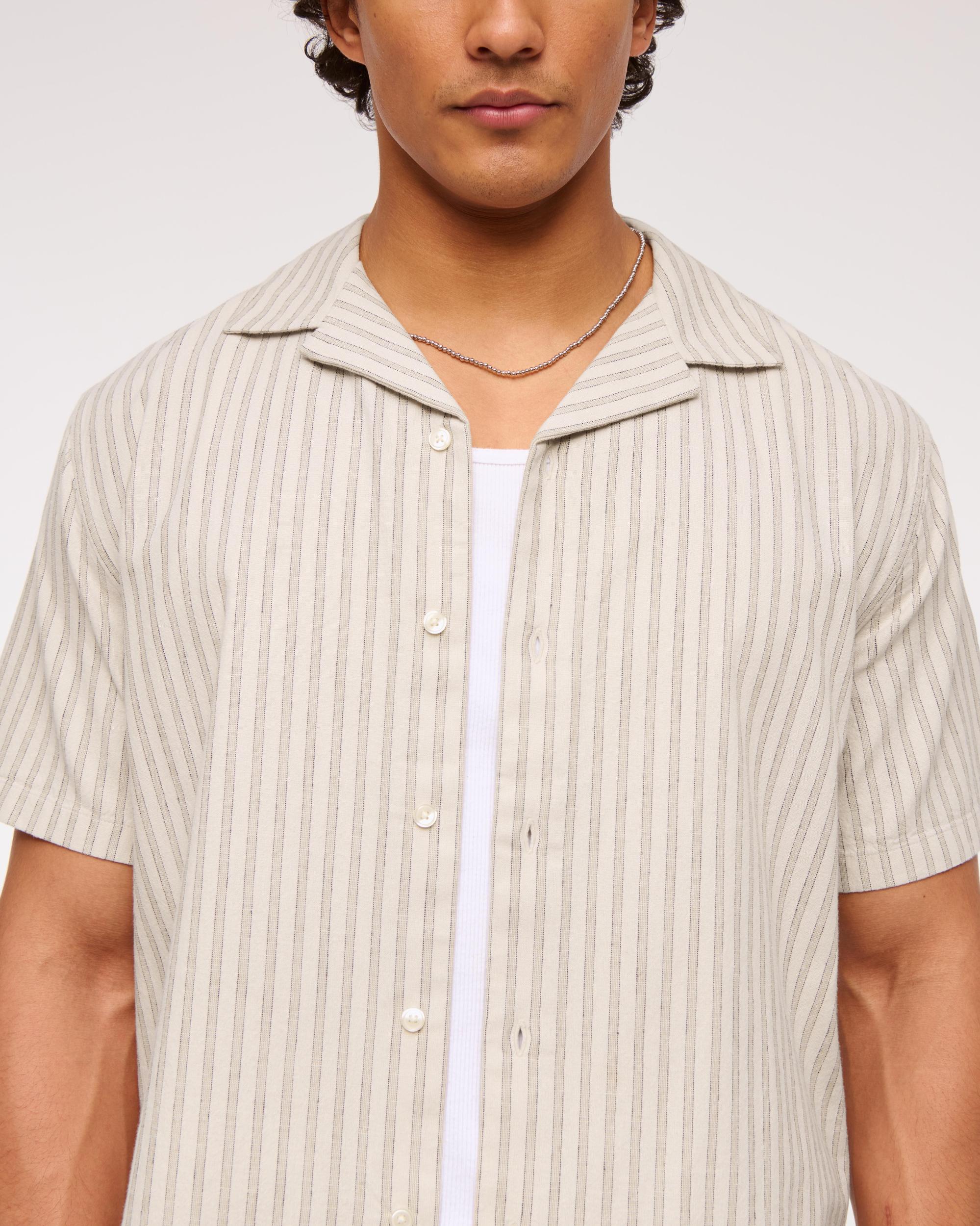 Camp Collar Summer Linen-Blend Shirt Product Image