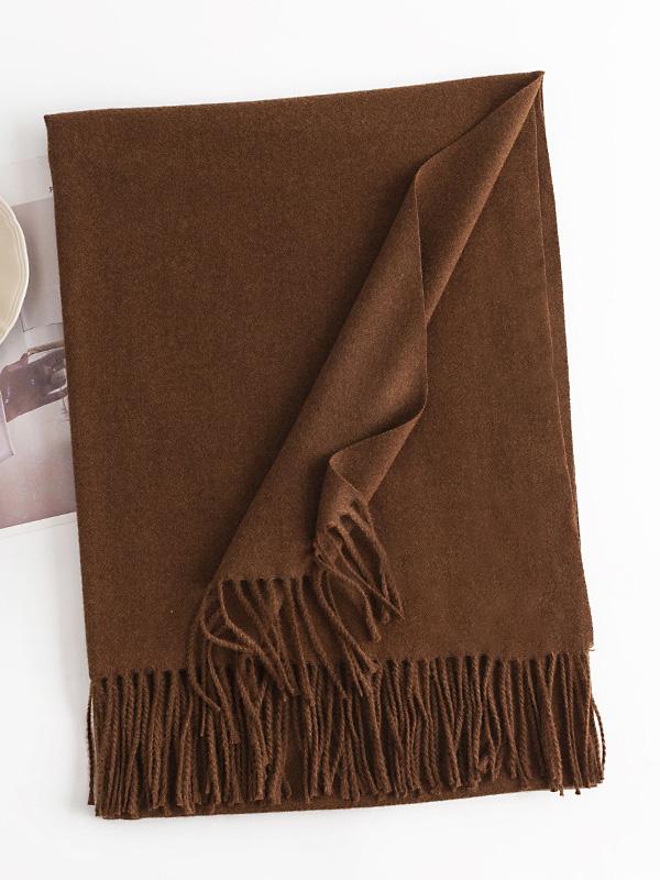 Keep Warm Solid Color Tasseled Shawl&Scarf Product Image