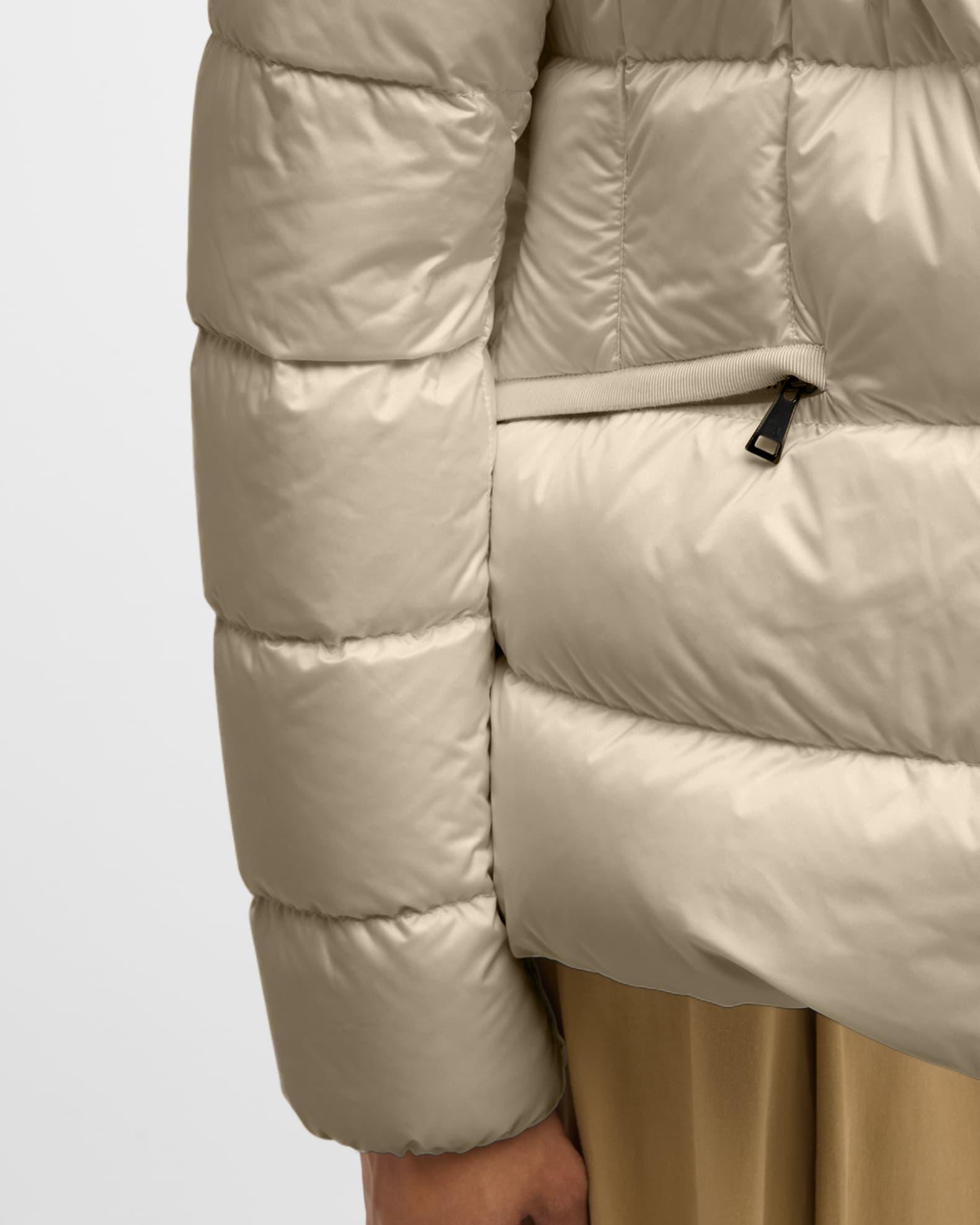 Boed Short Puffer Jacket with Shearling Hood Trim Product Image