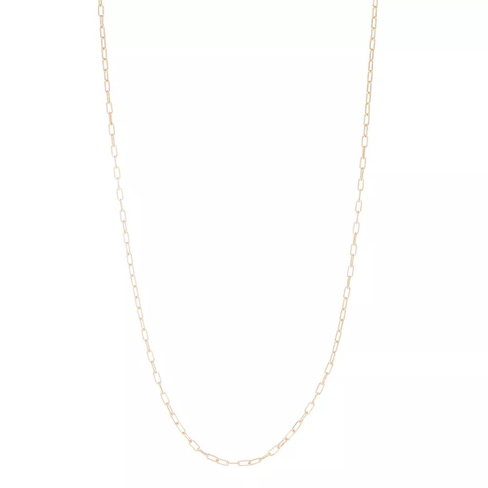 Jordan Blue 14k Gold Filled 2.5 mm Paper Clip Chain Necklace, Women's,  Product Image