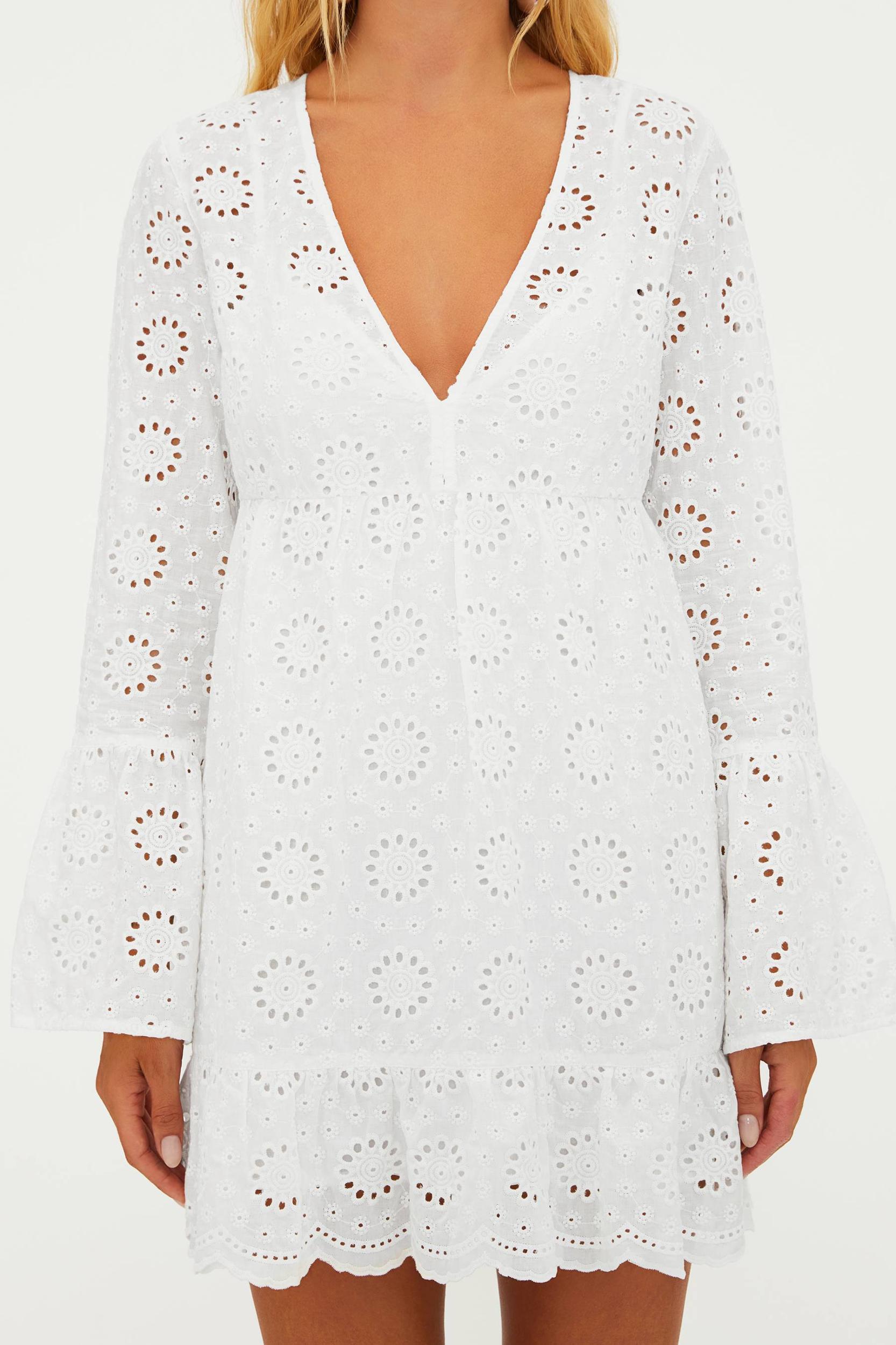 Delaney Dress White Magnolia Eyelet Product Image