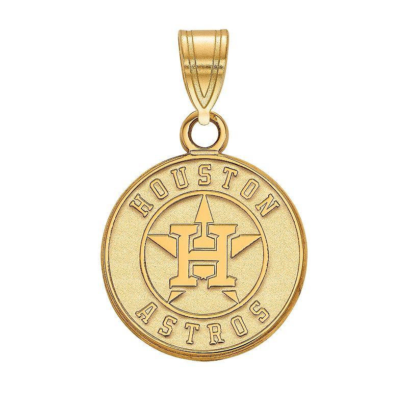 LogoArt Sterling Silver Houston Astros Pendant, Women's, Size: 18 mm, 14k Gold Plated Product Image