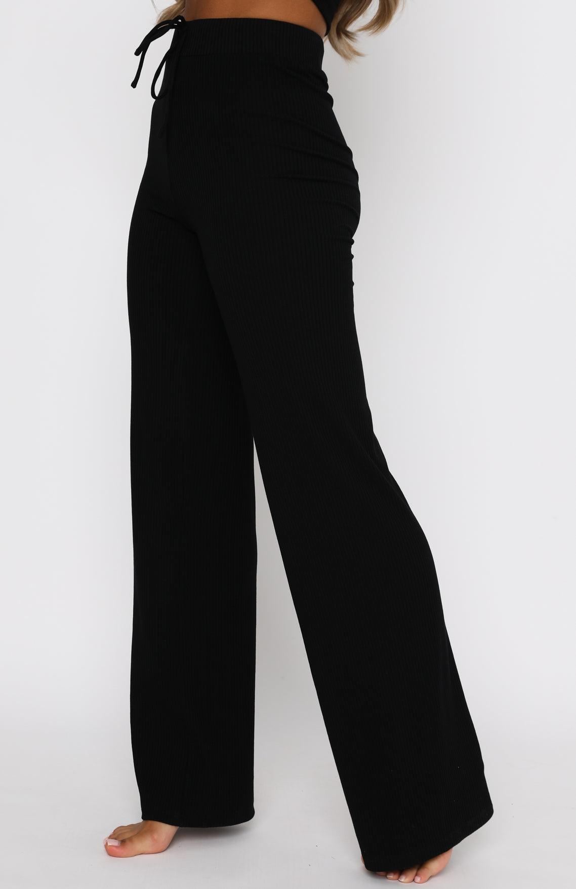 Adore You Ribbed Pants Black Product Image