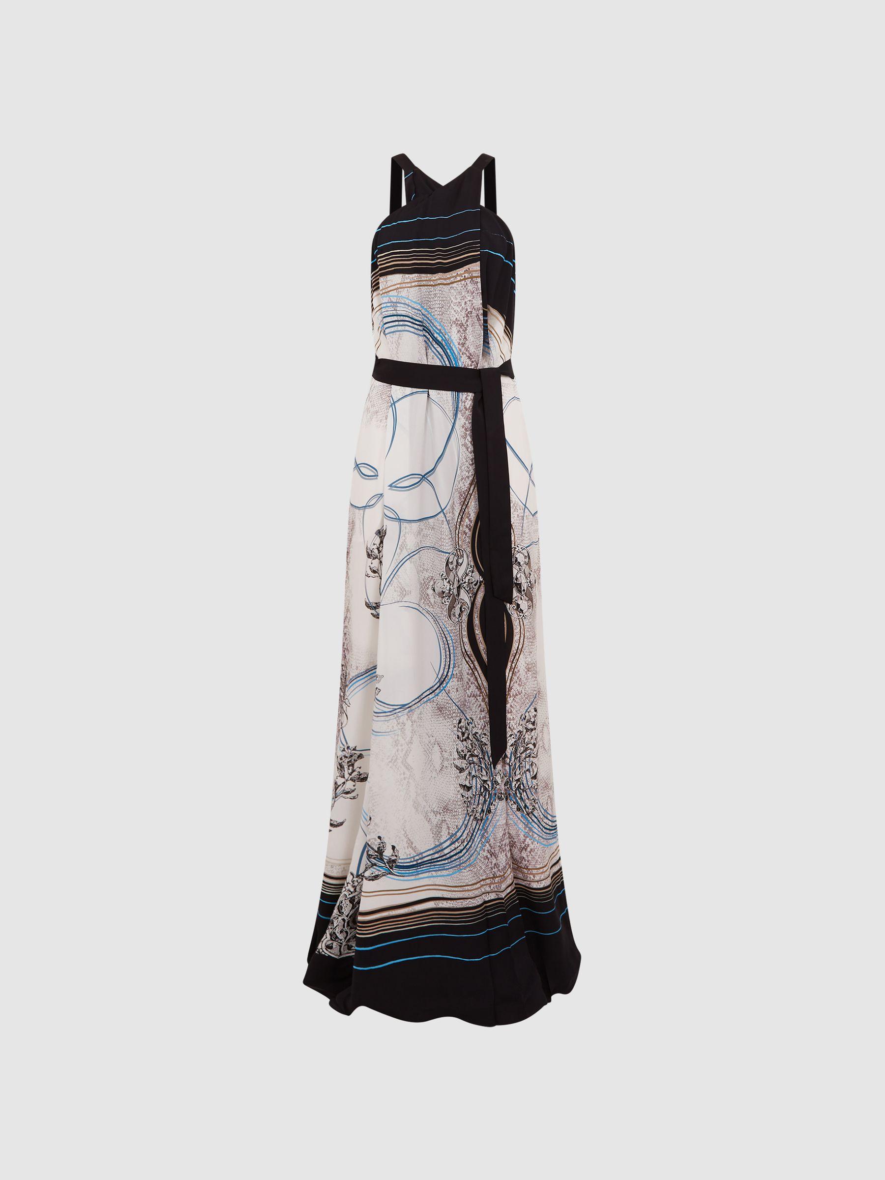 Jewel Print Maxi Dress in Navy Product Image