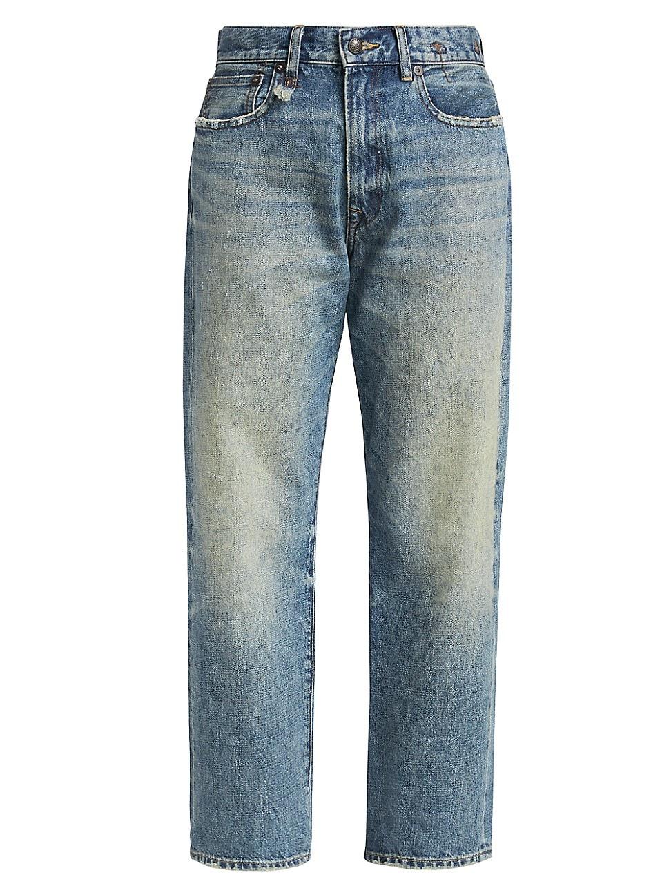 Womens Boyfriend High-Rise Crop Wide-Leg Jeans Product Image