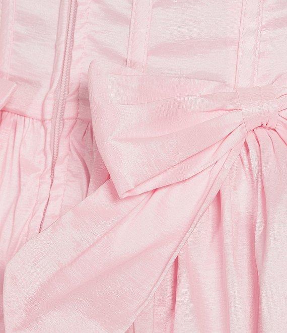 B. Darlin Strapless Corseted Bow Trim Ruffled Dress Product Image