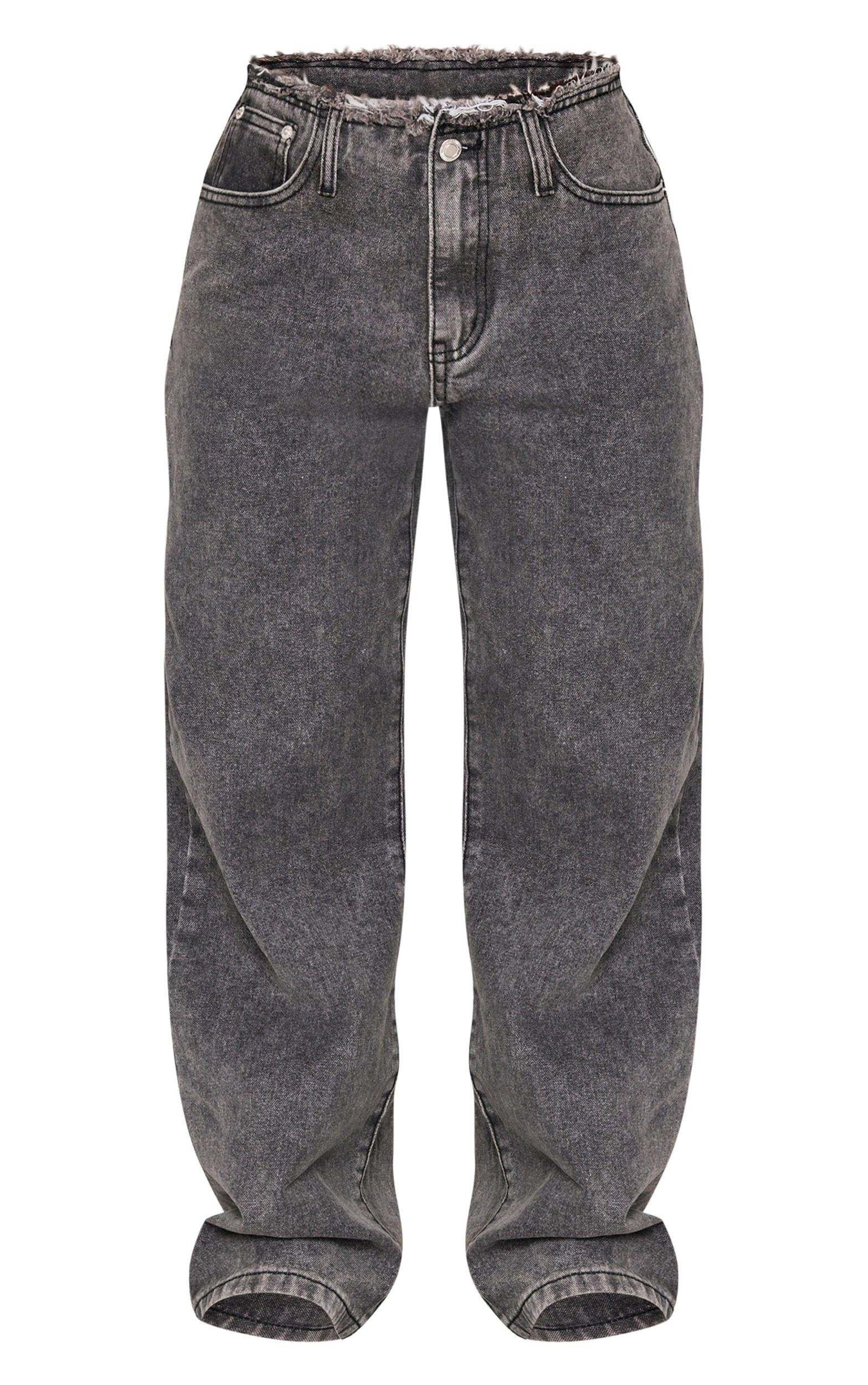 Petite Washed Black Iconic Embossed Denim Jeans Product Image