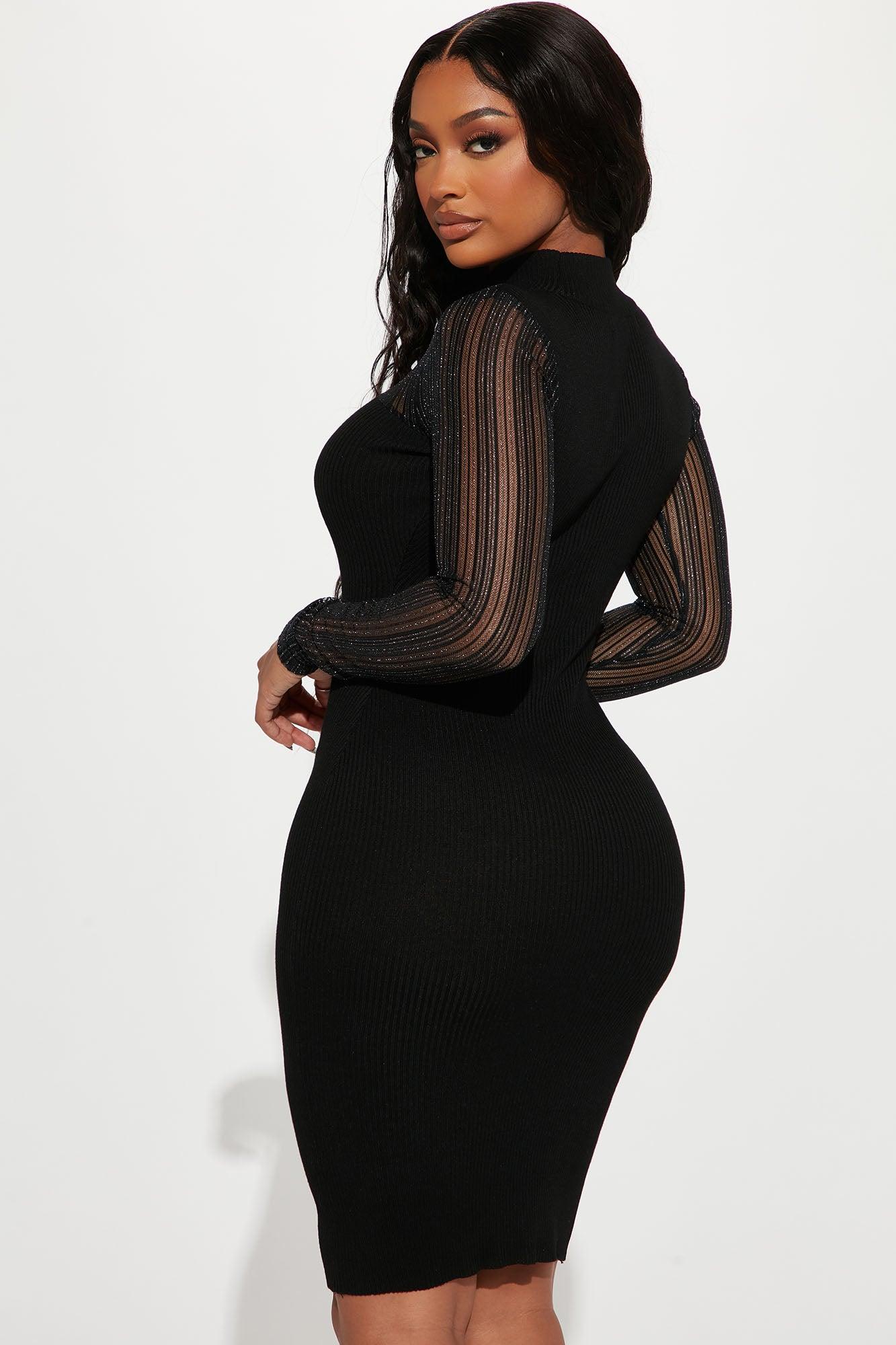 Sophie Sweater Midi Dress - Black Product Image