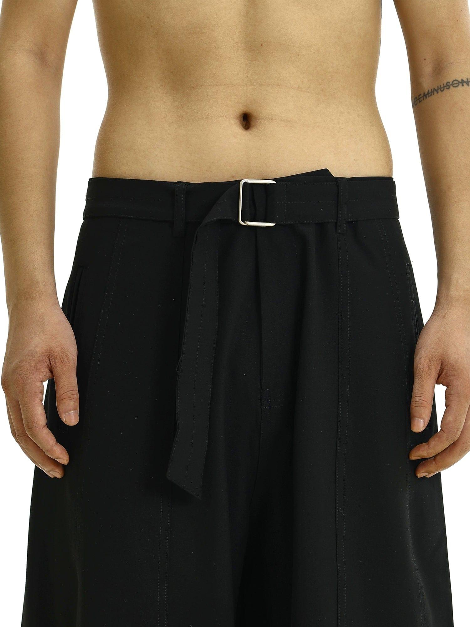 RT No. 11962 BLACK WIDE STRAIGHT PANTS Product Image