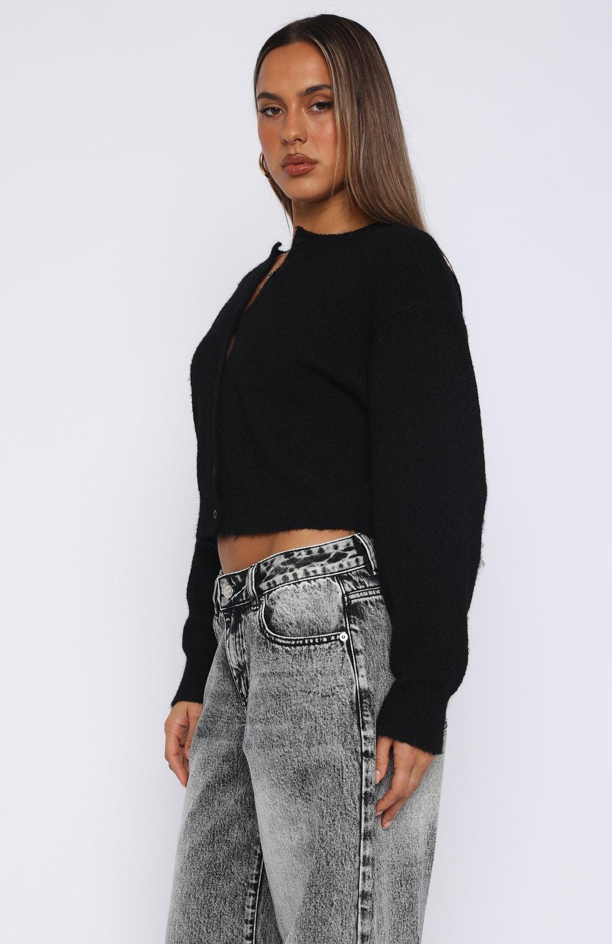 Warm Whispers Knit Cardigan Black Product Image