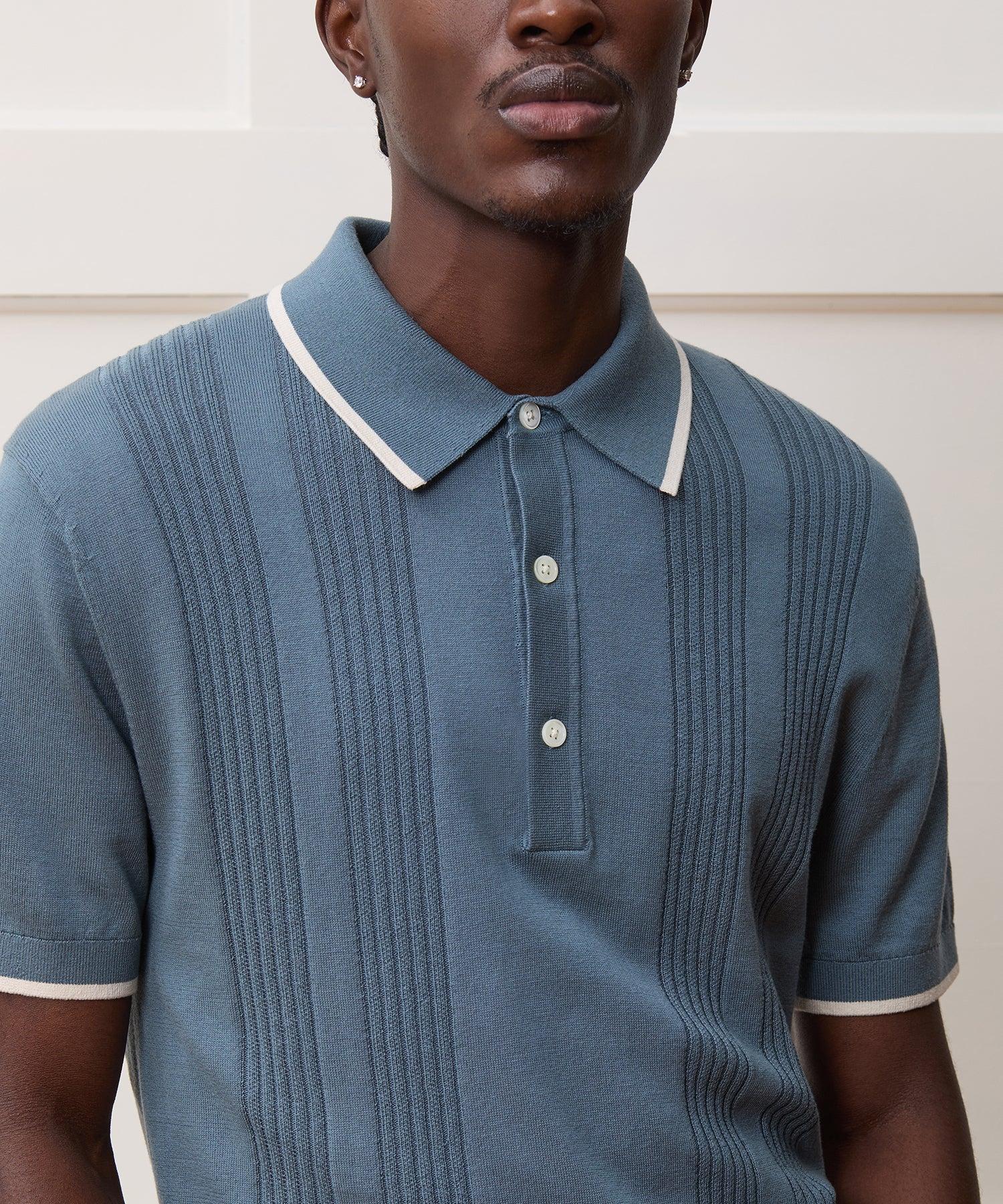 Silk-Cotton Tipped Sweater Polo Product Image