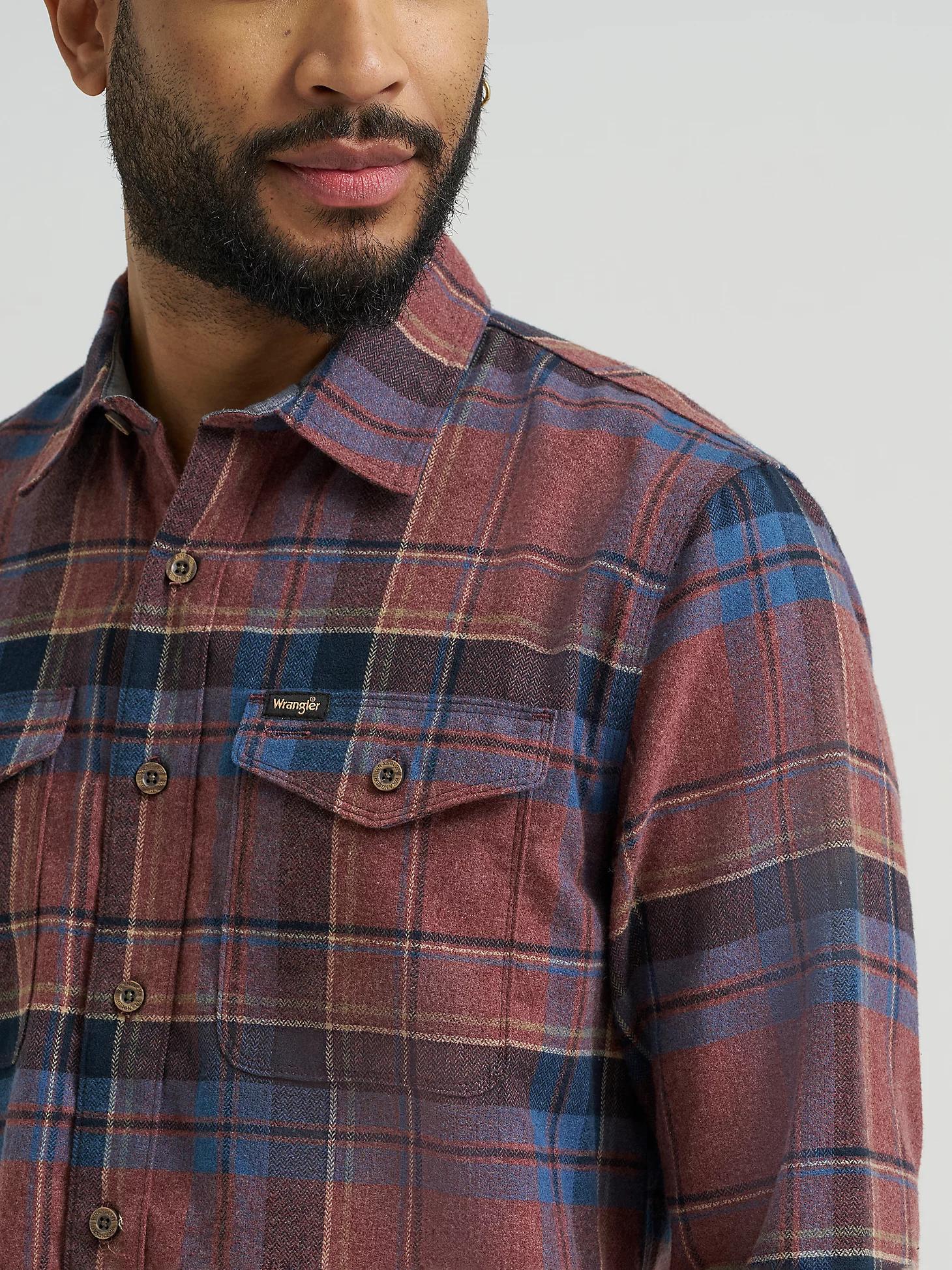 Men's Wrangler® Flannel Plaid Shirt | Men's SHIRTS | Wrangler® Product Image