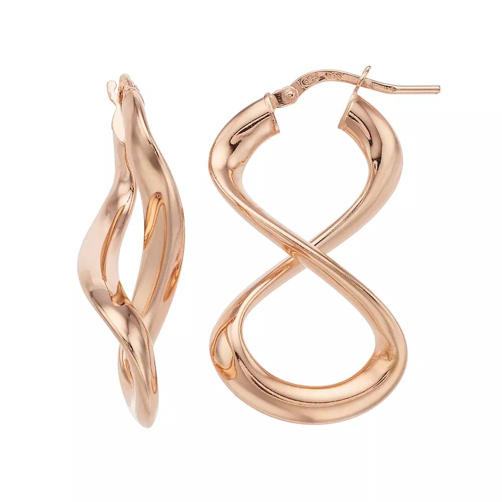 Sterling Silver Hollow Infinity Drop Earrings, Women's Product Image