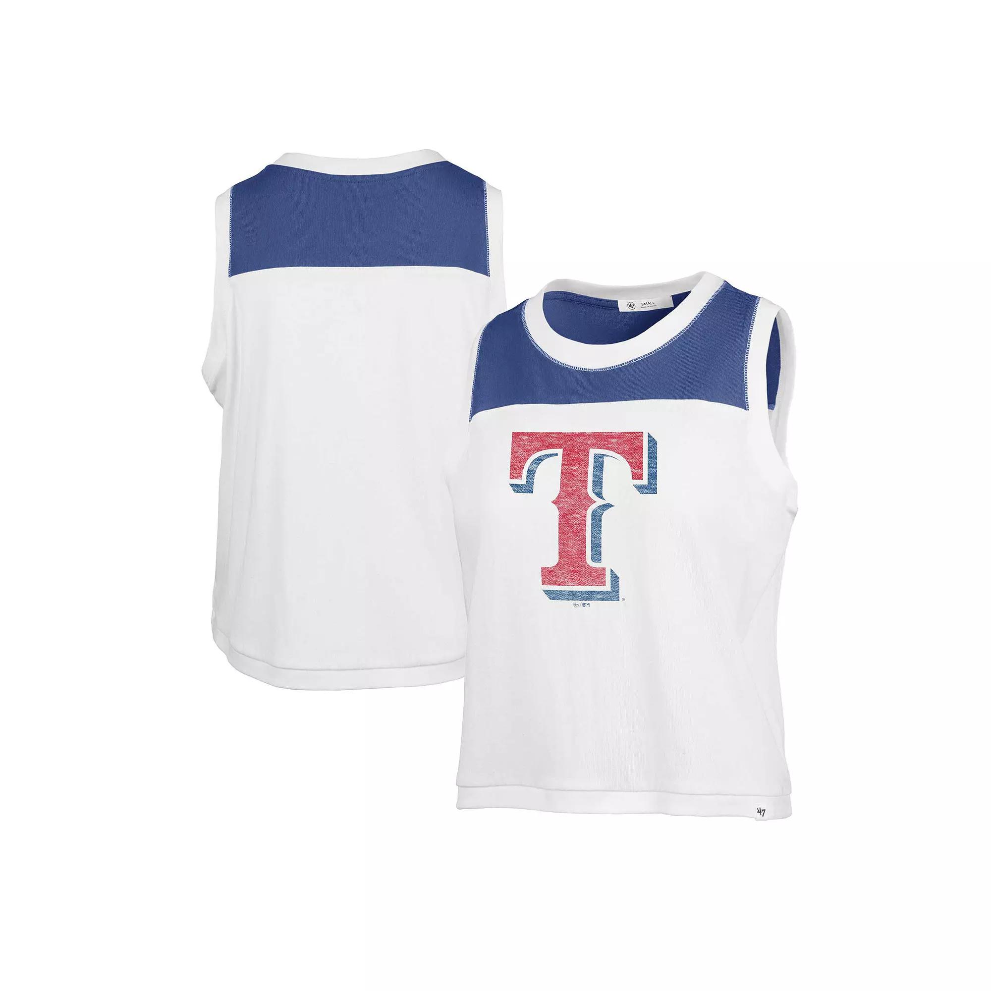 Women's '47 White Texas Rangers Premier Zoey Waist Length Tank Top, Size: Medium Product Image
