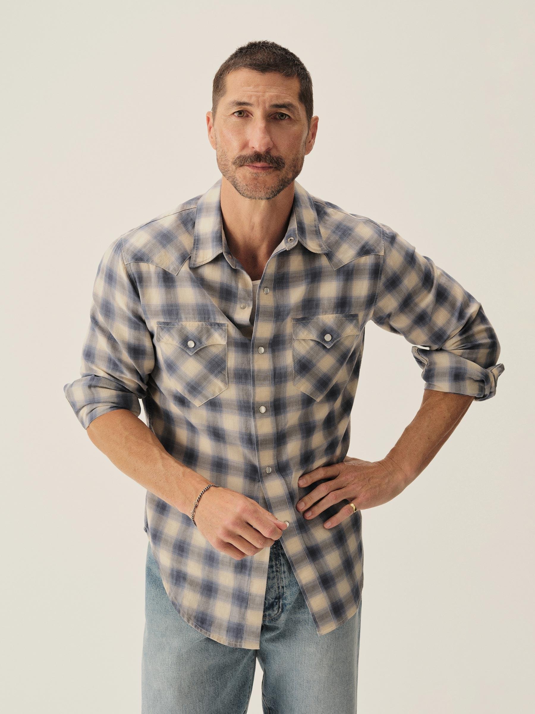 Blue Plaid Ombre Palomino Western Shirt Product Image