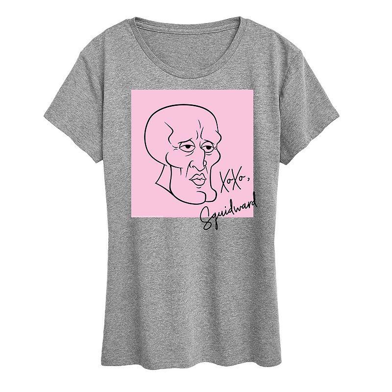 Women's Spongebob Squarepants XOXO Squidward Graphic Tee,  Product Image