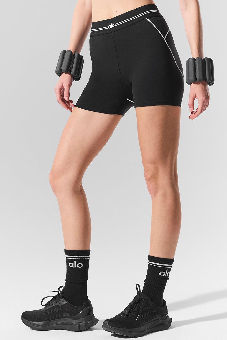 4” Airbrush High-Waist Heart Throb Short - Black/White Female Product Image
