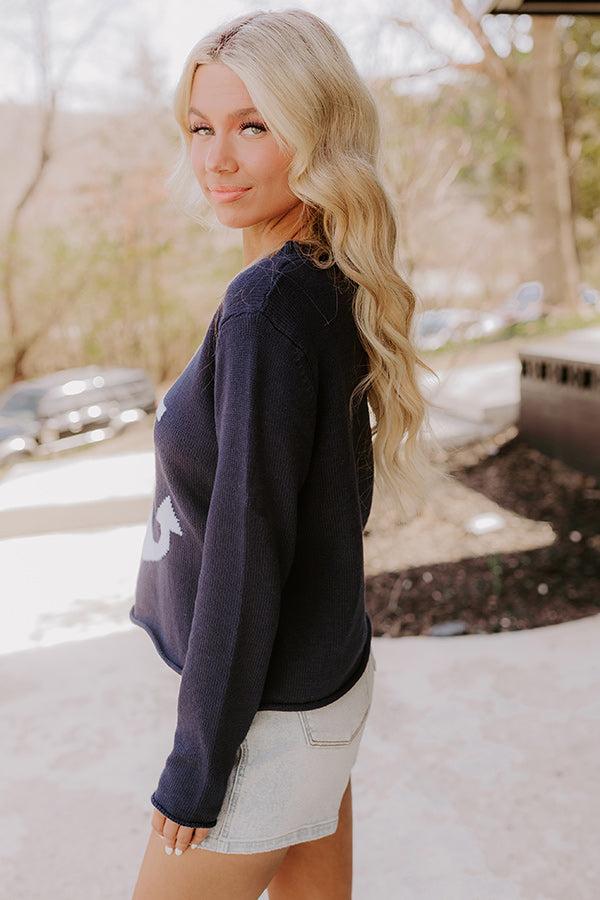 Sail Away Knit Sweater in Navy Product Image