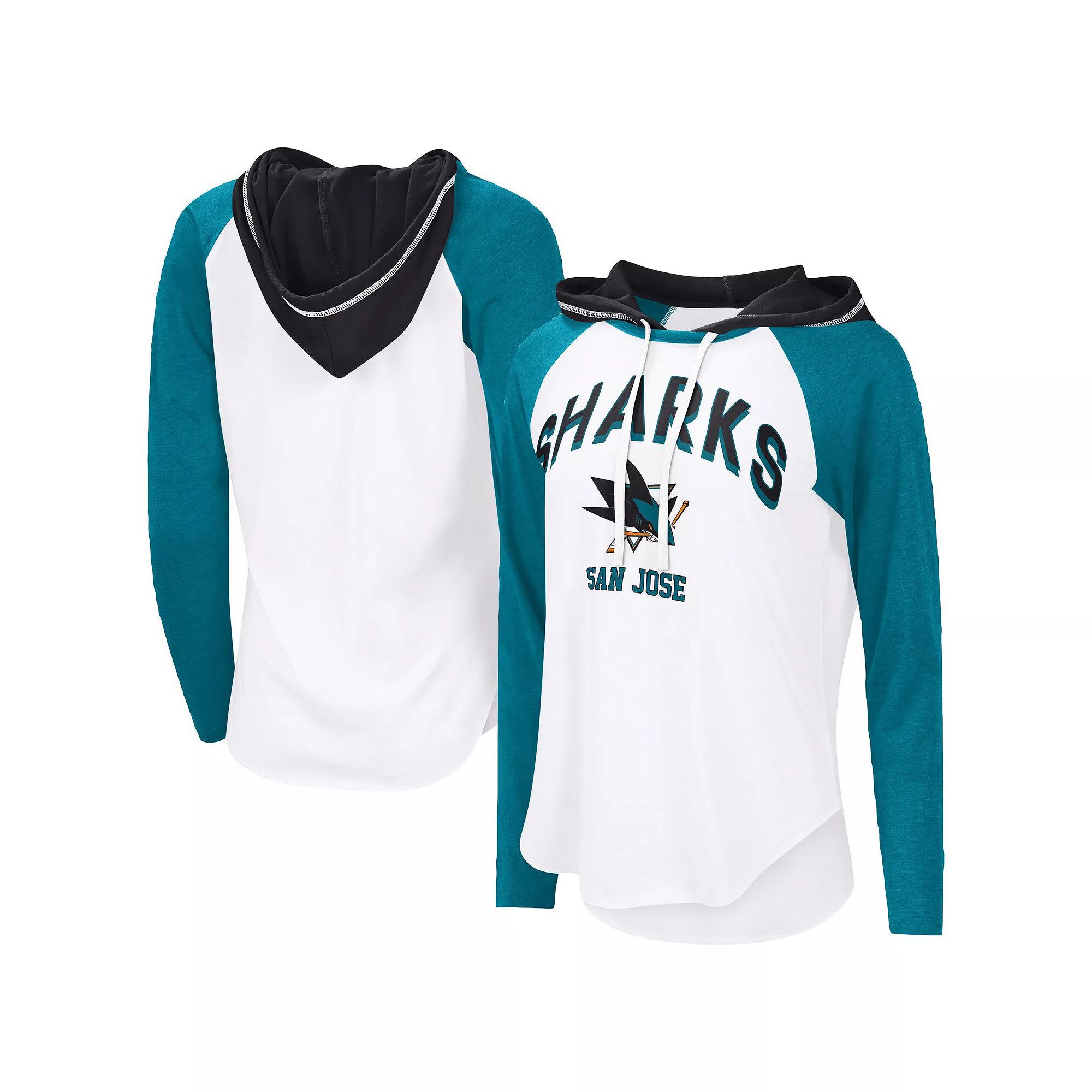 Women's G-III 4Her by Carl Banks  White San Jose Sharks VIP Raglan Long Sleeve Hoodie T-Shirt, Size: XL, Sks White Product Image