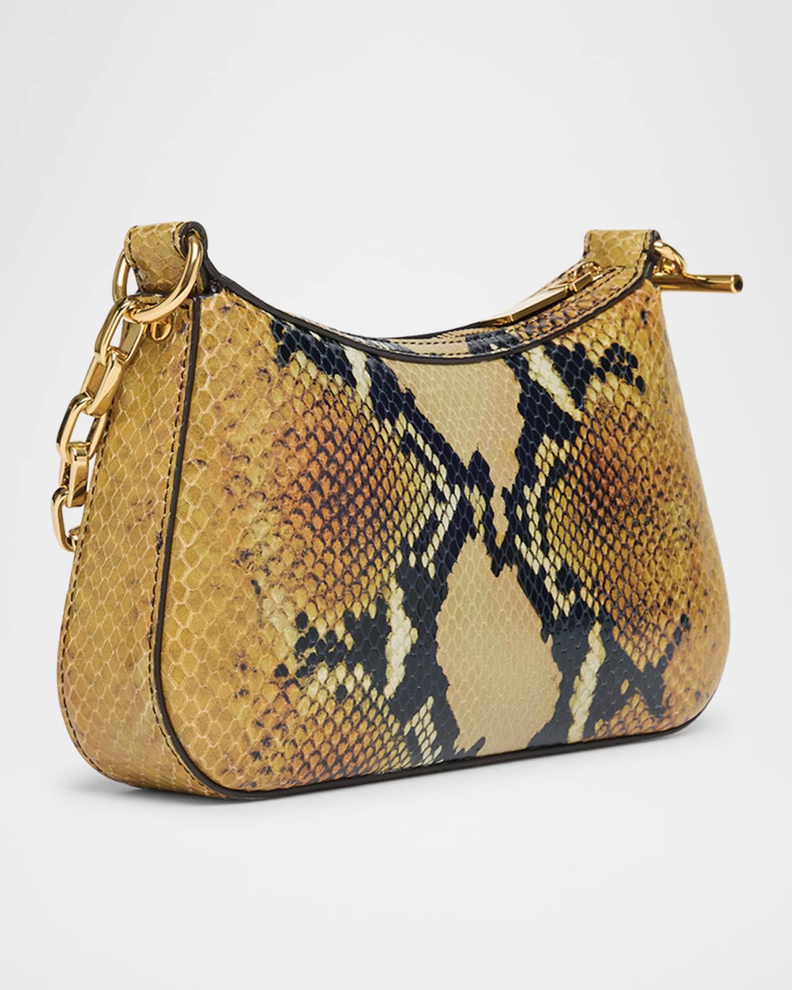 T-Bar Python-Embossed Leather Mini Pouch Bag Product Image