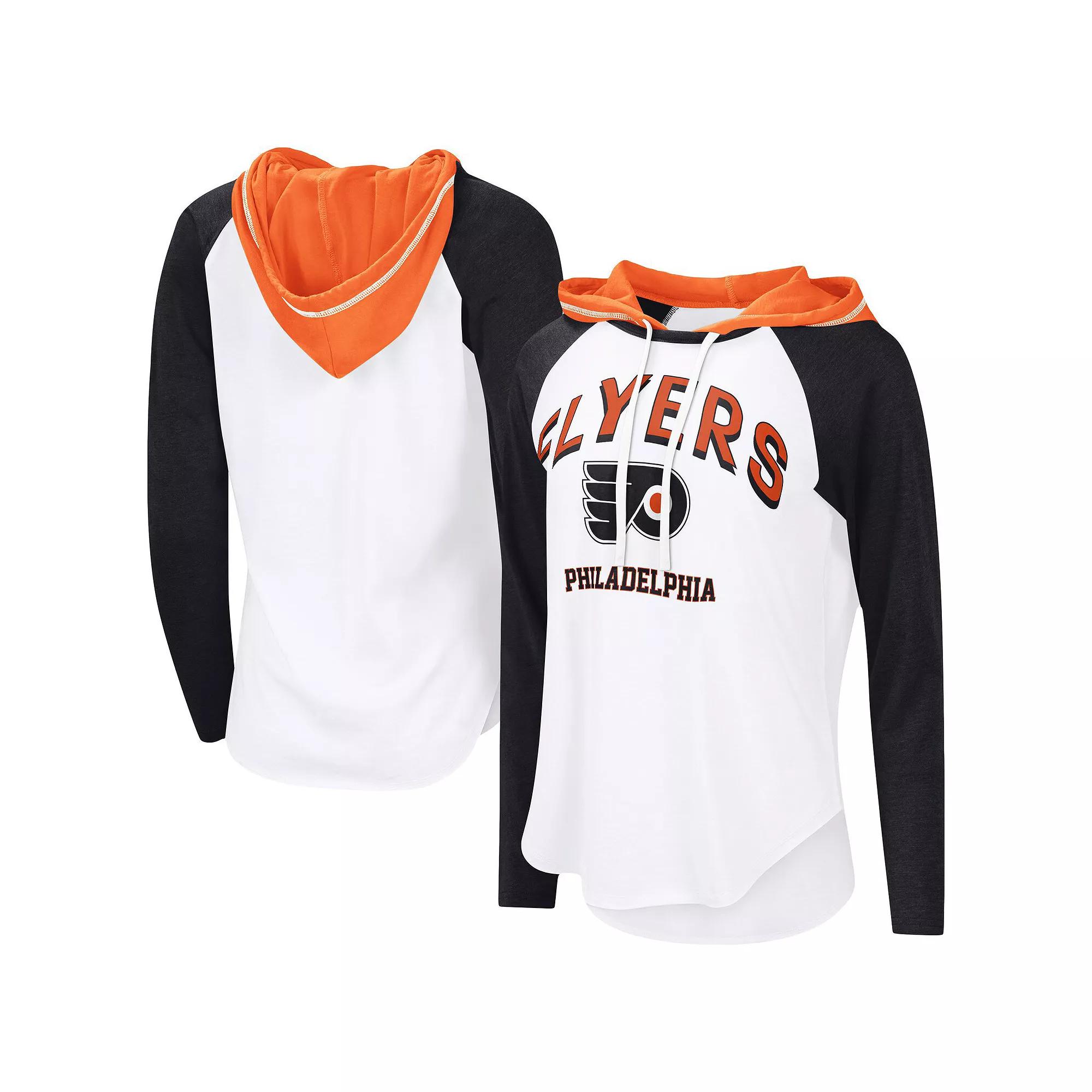 Women's G-III 4Her by Carl Banks  White Philadelphia Flyers VIP Raglan Long Sleeve Hoodie T-Shirt, Size: Medium, Fly White Product Image