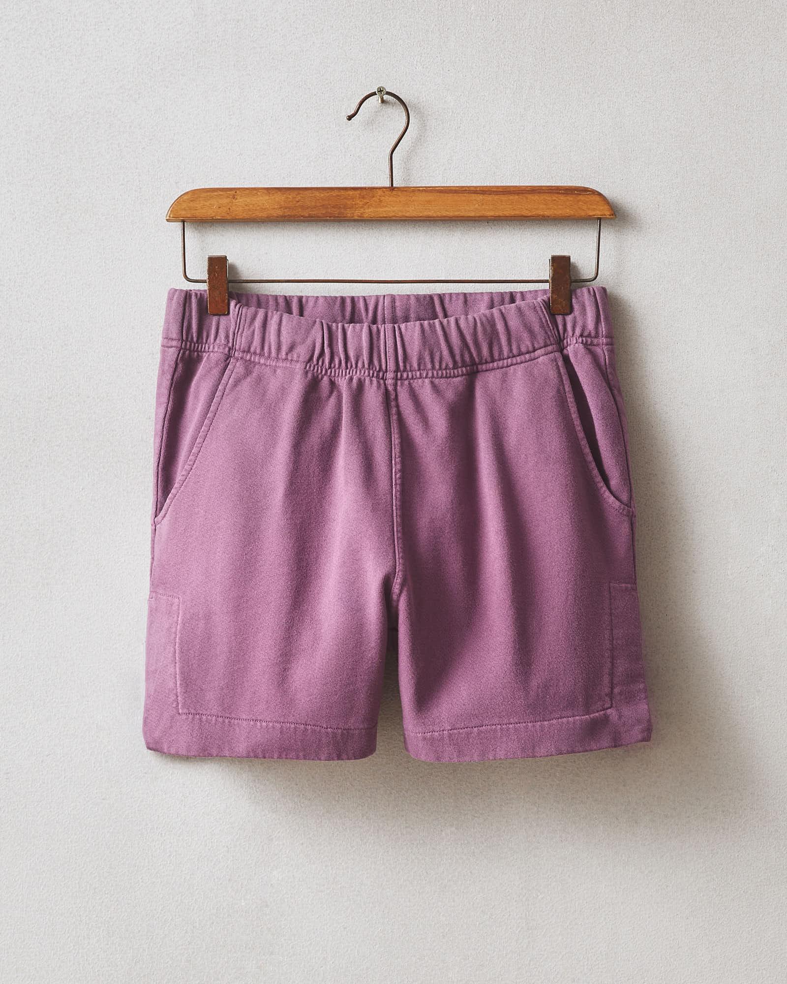 Women's Side Slit French Terry Short - Plum Berry Product Image