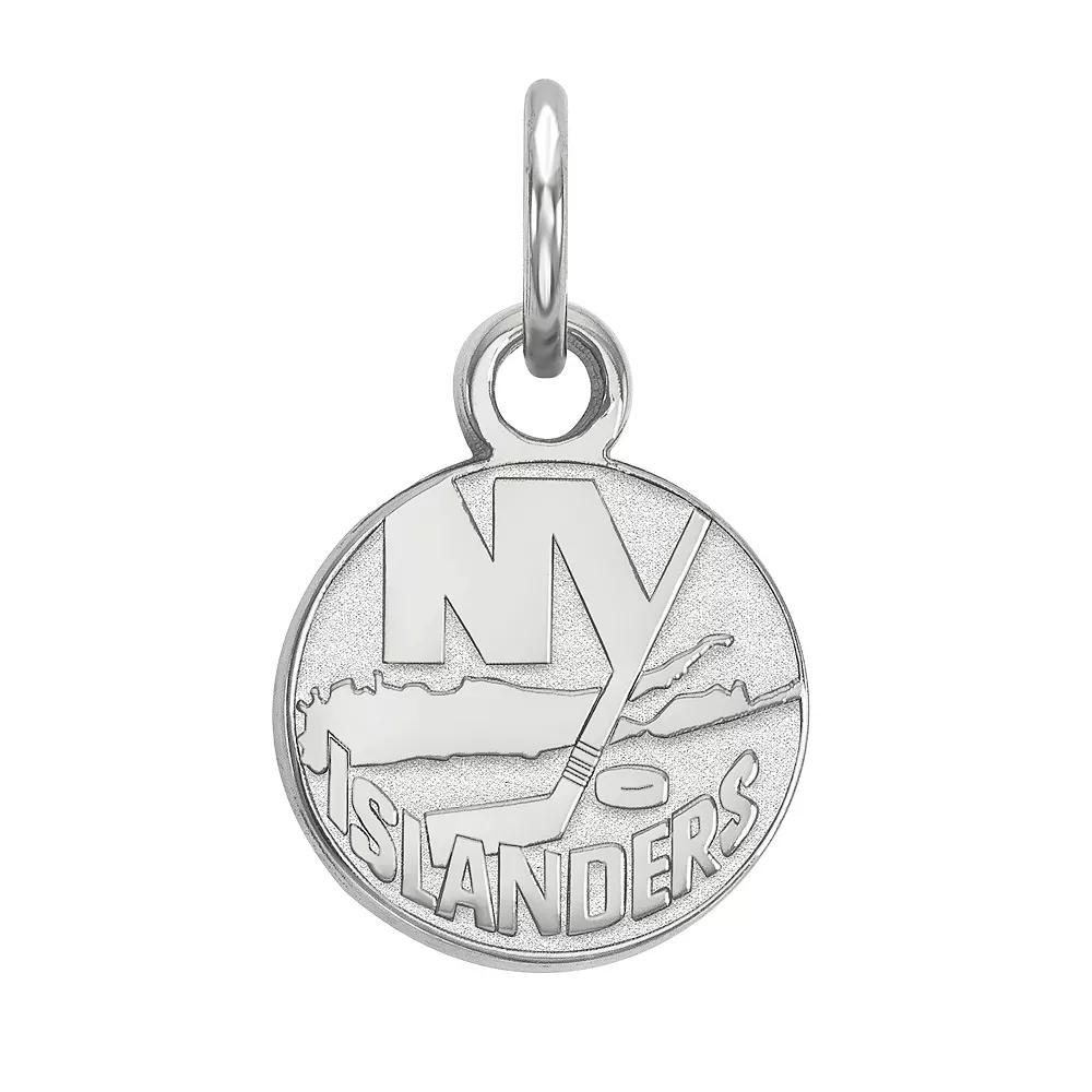 LogoArt New York Islanders Sterling Silver Mini Logo Disc Pendant, Women's, Size: 9MM Product Image