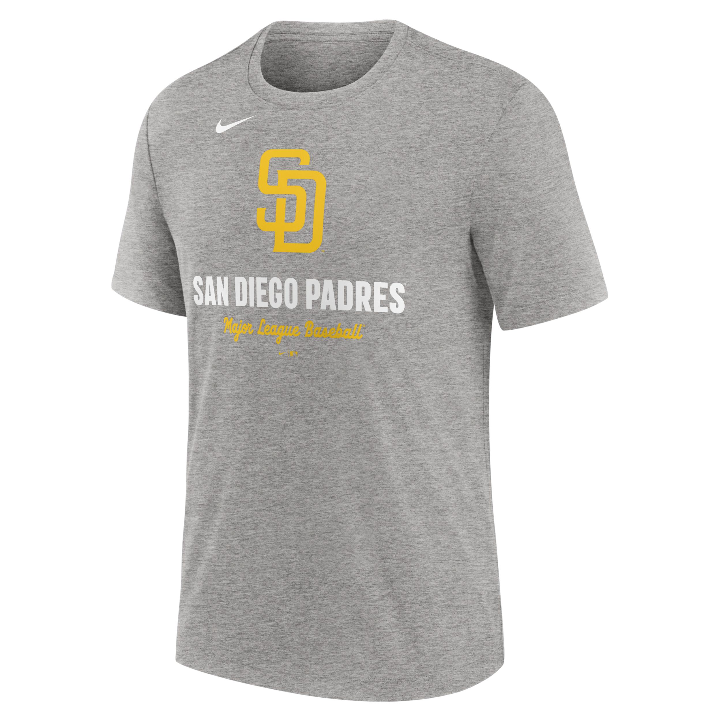 Men's Nike Heather Gray San Diego Padres Logo Tri-Blend T-Shirt,  Product Image