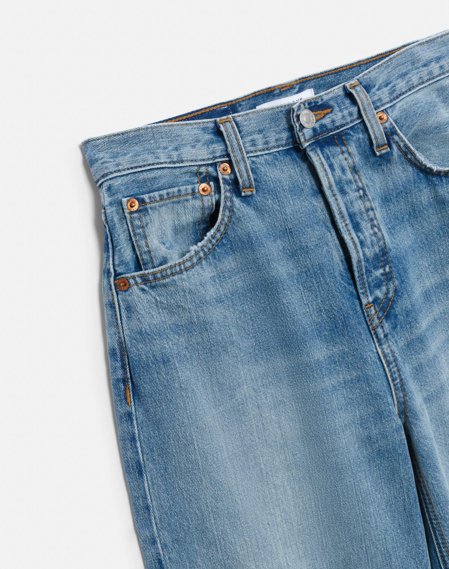 High Rise Wide Leg Cuff - Vintage Biker Blue Product Image