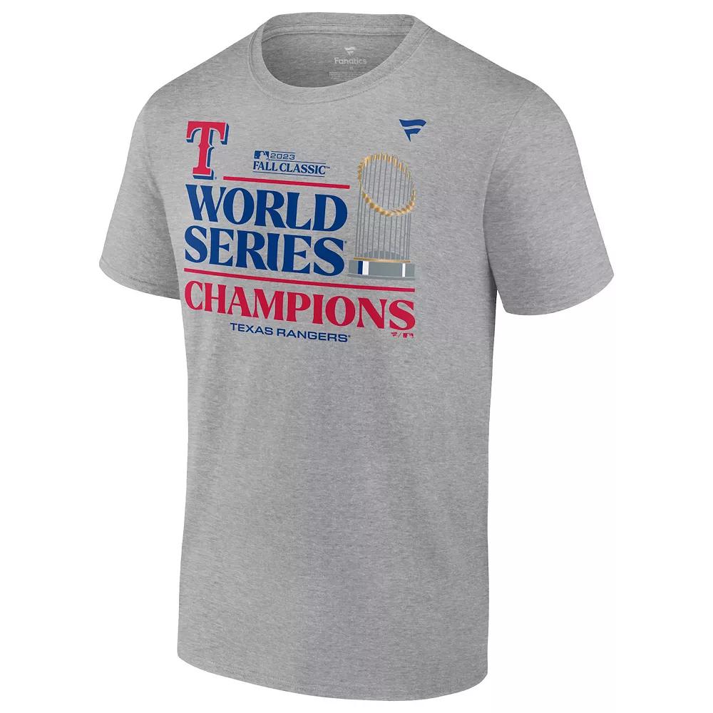 Men's Texas Rangers World Series Champions Graphic Tee, Size: Small, Gray Product Image