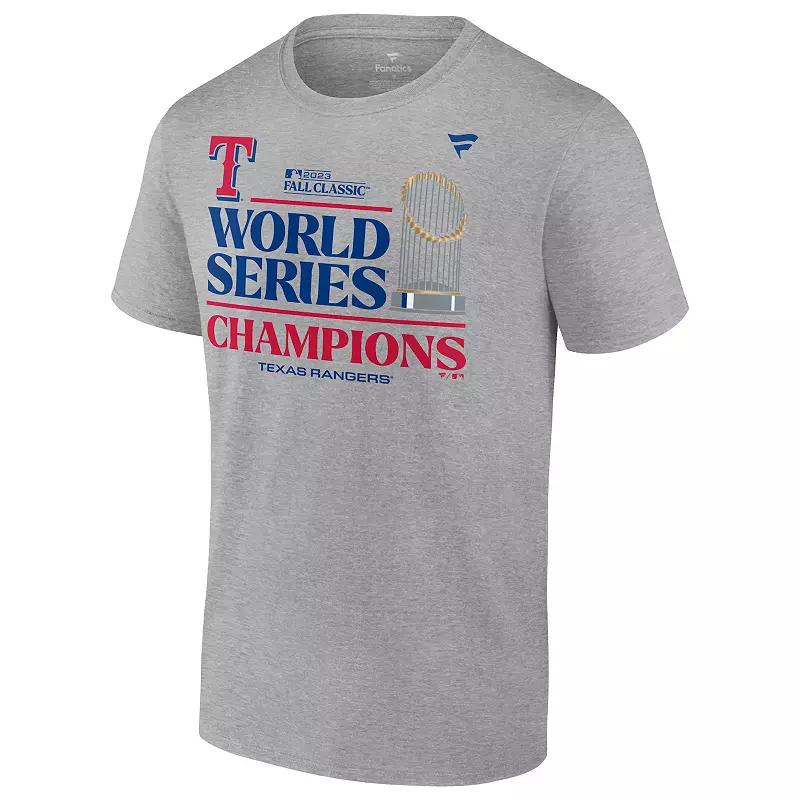 Men's Texas Rangers World Series Champions Graphic Tee, Size: Small, Gray Product Image