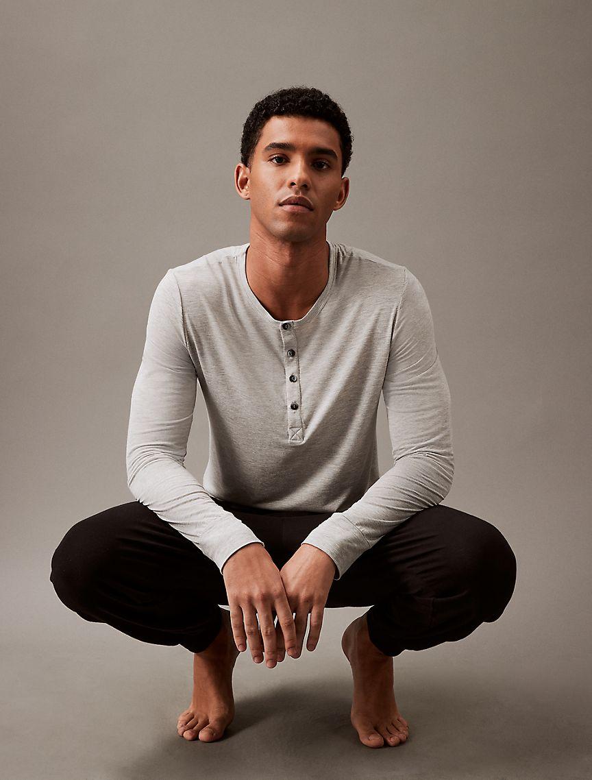 Ultra-Soft Modern Lounge Henley T-Shirt Product Image