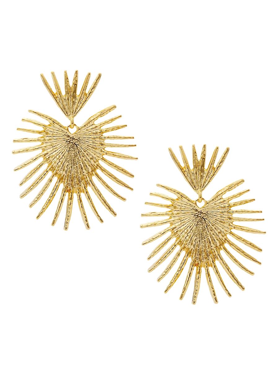 Womens Large Fan 22K Gold-Plated Drop Earrings Product Image