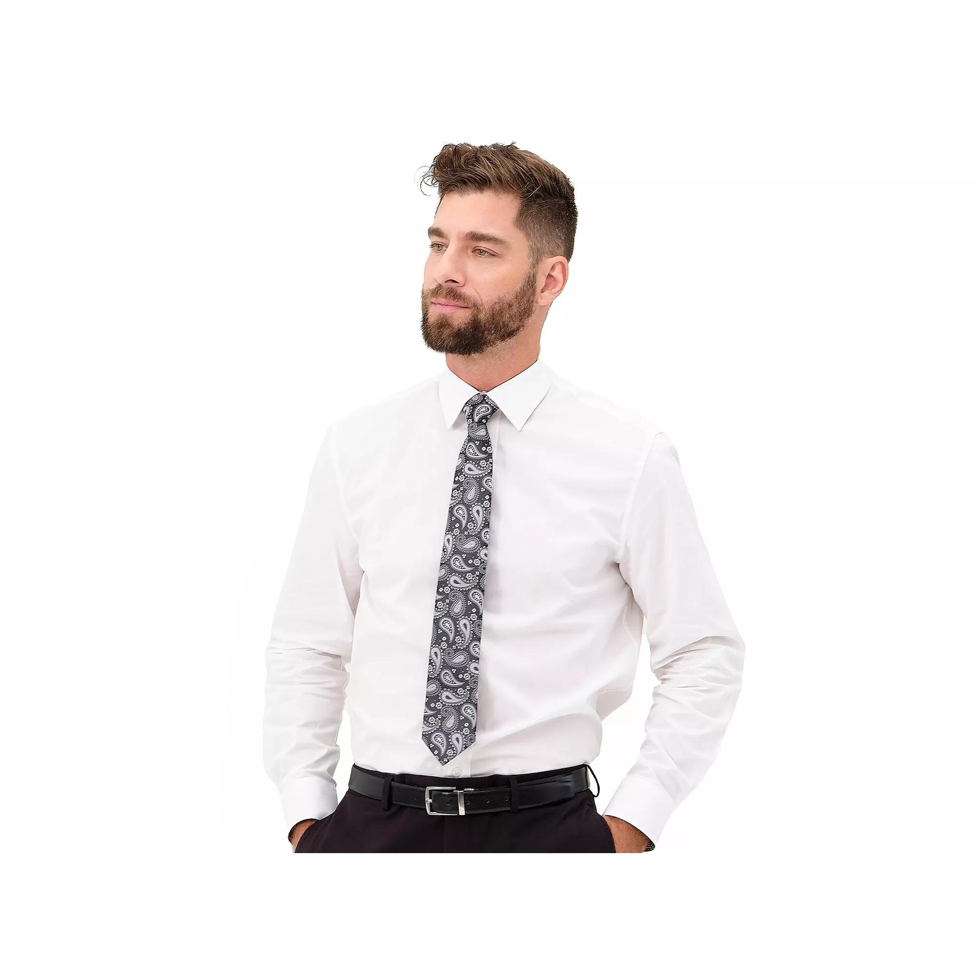 Men's Nick Graham Modern-Fit Stretch Dress Shirt & Tie Set,  Product Image